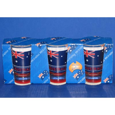 3-Pack Aussie Flag Shotglasses